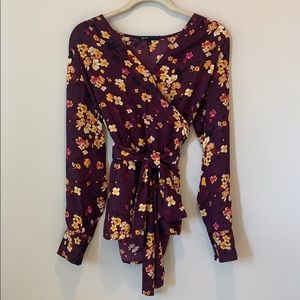 Gibson floral wrap blouse